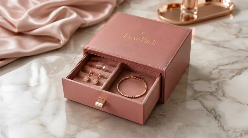 Rose Leather Jewelry Drawer Box